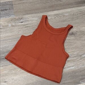 Nike Terracotta Ribbed Crop Top